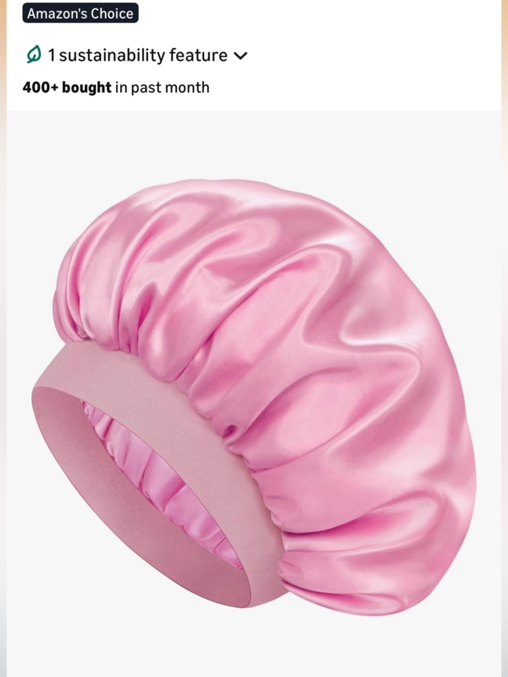 Amazon Pink Satin Silk Sleep Bonnet